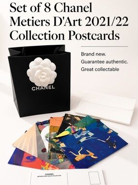 Chanel 2021/2022 Collection Metiers D'Art Postcards Set of 8 with gift bag New